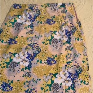 J Crew yellow silk skirt